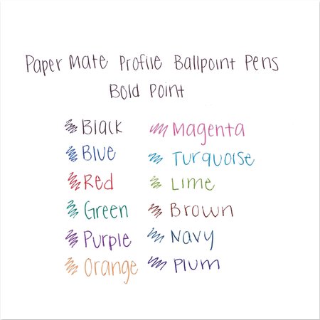 Paper Mate Profile Ballpoint Pen, Blue, Bold, PK12 89466
